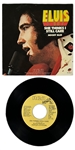 1976 Elvis Presley RCA Victor Tan Label  “Not For Sale” 45 RPM Single Moody Blue / She Thinks I Still Care with Picture Sleeve (PB-10857) - <em>Moody Blue</em>
