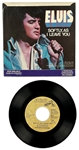 1978 Elvis Presley RCA Victor Tan Label  “Not For Sale” 45 RPM Single Unchained Melody / Softly, As I Leave You with Picture Sleeve (PB-11212)