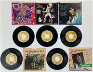 1970's -1980's Elvis Presley RCA Victor Tan Label  “Not For Sale” 45 RPM Singles Group of Five