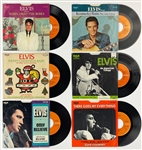 1950's-1970's Elvis Presley RCA Orange Label 45 RPM Singles and EPs Collection of 21 Different