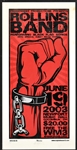 2003 Rollins Band/Black Flag Letter Press Limited Edition Concert Poster (7/100) Signed by the Artist M. Martin