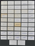 Hall of Famers and Superstars Signed Index Card Collection of 41 with Duplication (BAS)