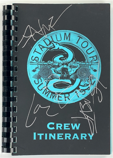 1992 Metallica Band-Signed Concert Tour <em>Crew Itinerary</em> Book - James Hatfield, Lars Ulrich, Jason Newsted and Kirk Hammett (BAS)