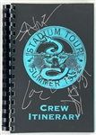 1992 Metallica Band-Signed Concert Tour <em>Crew Itinerary</em> Book - James Hatfield, Lars Ulrich, Jason Newsted and Kirk Hammett (BAS)