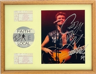 1980s George Michael Signed 8x10 Photo (BAS) and 1988 Backstage Pass and 1985 Wham! Stage-Acquired Set List and Backstage Pass Collection