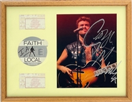 1980's George Michael Signed 8x10 Photo (BAS) and 1988 Backstage Pass and 1985 Wham! Stage-Acquired Set List and Backstage Pass Collection