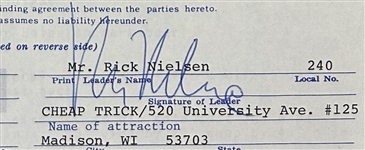 1977 Cheap Trick Concert Contract Signed by Rick Nielsen (BAS) - Opening for Boston at Buffalo Memorial Auditorium