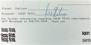 1977 Cheap Trick Concert Contract Signed by Rick Nielsen (BAS) - Opening for Boston at Buffalo Memorial Auditorium
