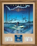 1986 Journey Band-Signed <em>Raised on Radio</em> Record Store Cover Slick Plus Concert Tour Backstage Pass and Tickets (BAS)