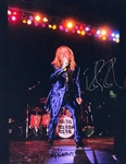 Cheap Trick Band-Signed Stage-Used Drum Head and Robin Zander Signed 11x14 Photo Display (BAS)