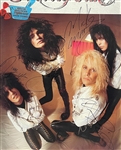 Motley Crue Band-Signed Poster (BAS) with Working Personnel Backstage Pass and Three Stage-Acquired Guitar Picks
