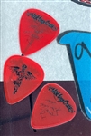 Motley Crue Band-Signed Poster (BAS) with Working Personnel Backstage Pass and Three Stage-Acquired Guitar Picks