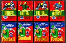 1980's Topps Football Unopened Pack Collection of 8