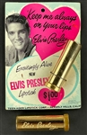 1956 Elvis Presley Enterprises Lipstick Pair - One on Original Card - Heart Break Pink and Hound Dog Orange