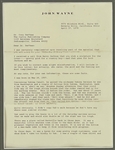 John Wayne Signed 1979 Letter Providing Info and Clarifications for a <em>Saturday Evening Post</em> Article - Amazing Content Incl. His Name, His Early Career, His Walk!