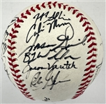 1992 Team USA Olympic Baseball Team Signed Baseball with 19 Signatures in Display w/Team Photo Incl. Jason Varitek and Nomar Garciaparra (BAS)