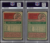 1975 Topps #228 George Brett Rookie Card Pair - PSA NM 7 & PSA VG-EX 4