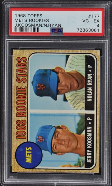 1968 Topps #177 Nolan Ryan Rookie Card - PSA VG-EX 4