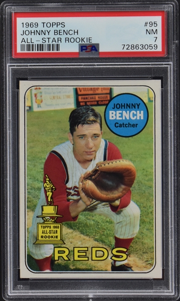 1969 Topps #95 Johnnie Bench - PSA NM 7