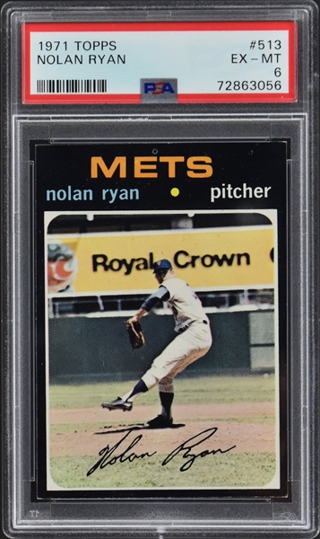 1971 Topps #513 Nolan Ryan - PSA EX-MT 6