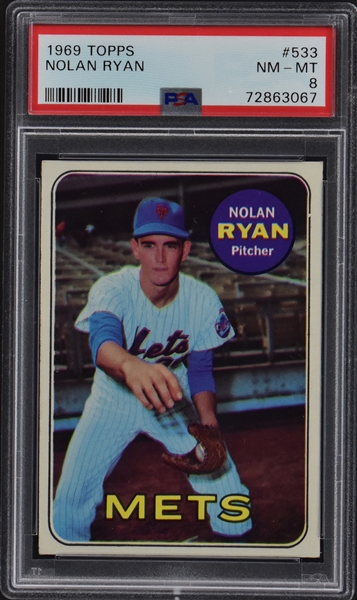 1969 Topps #533 Nolan Ryan - PSA NM-MT 8