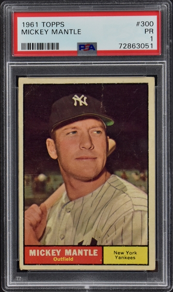 1961 Topps #300 Mickey Mantle - PSA PR 1