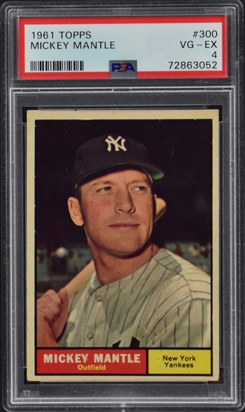 1961 Topps #300 Mickey Mantle - PSA VG-EX 4