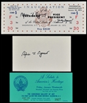 Vice President Spiro T. Agnew Signed 1973 Presidential Inauguration Ticket Also Signed By His Wife Plus Agnew Signed Index Card (BAS)