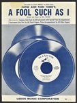 1950's - 1960's Elvis Presley Sheet Music Collection of 6 Incl. Heartbreak Hotel, Love Me Tender and Others