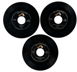 Three December 1955 Elvis Presley RCA Victor 45 RPM Releases of His Sun Singles – Incl. Mystery Train, You're a Heartbreaker and Good Rockin' Tonight