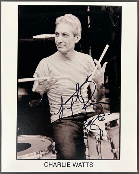 Charlie Watts Signed 8x10 Photo (BAS)