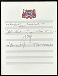 Lynyrd Skynyrd Band-Signed Photo and Lyric Sheet with Free Bird Inscription (BAS)
