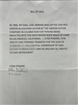 Carl Perkins Owned and Played Gibson Blues Hawk Guitar - <strong>with VIDEO of Perkins Playing!</strong>