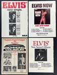 1970's Elvis Presley Las Vegas Magazine Group of Four Plus Period Advertisements (9 Pieces)