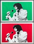 1972 Elvis Presley Prototype Mylar Posters (2) Created by Flashbacks Inc. - Red and Green Variations