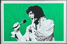 1972 Elvis Presley Prototype Mylar Posters (2) Created by Flashbacks Inc. - Red and Green Variations