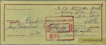 1968 Dean Martin Signed Beverly Hills Bank Check Cashed in Las Vegas (BAS)