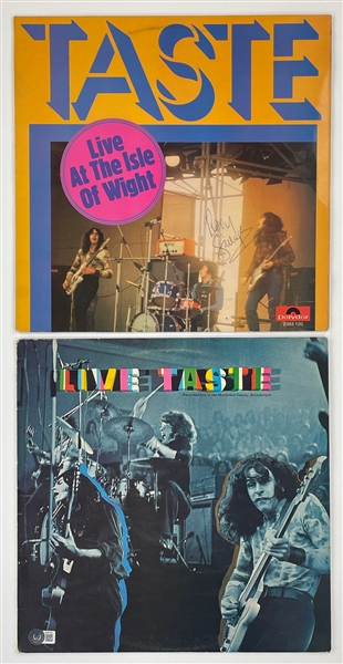 Pair of Rory Gallagher Signed TASTE LPs <em>Live at the Isle of Wight</em> and <em>Live Taste</em> (BAS)