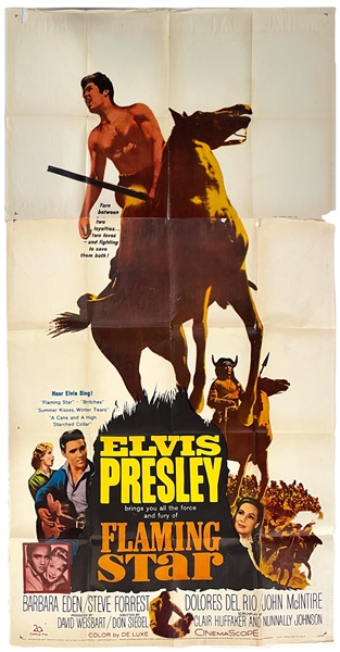 1960 <em>Flaming Star </em>Three Sheet Movie Poster – Starring Elvis Presley
