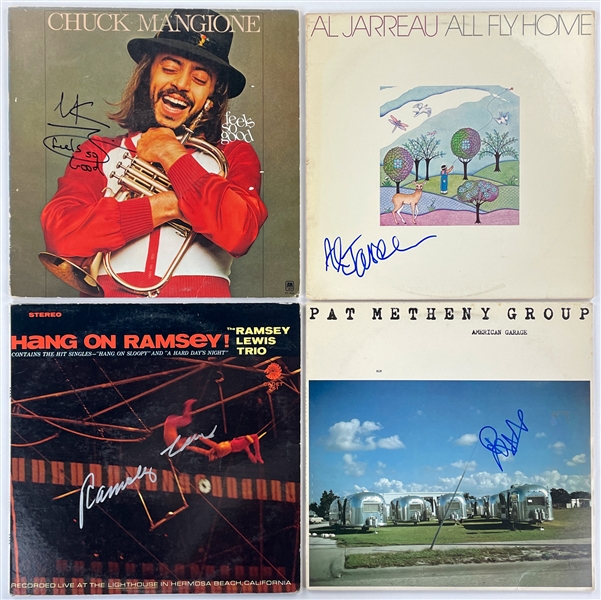 Jazz and Adult Contemporary Signed LPs Collection of 24 Incl. Chuck Mangione, Al Jarreau, Pat Matheny, Ramsey Lewis, Kenny G and Others (BAS)