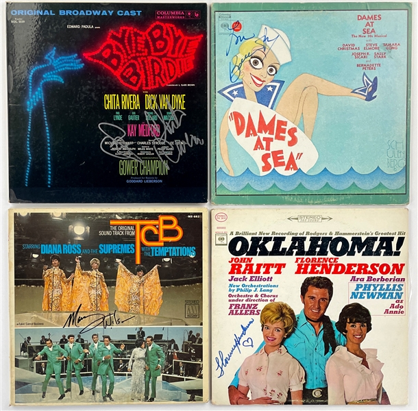 Broadway and Other Soundtracks Signed LPs Group of Six Incl. Mary Wilson, Faye Dunaway, Debbie Reynolds and Others (BAS)