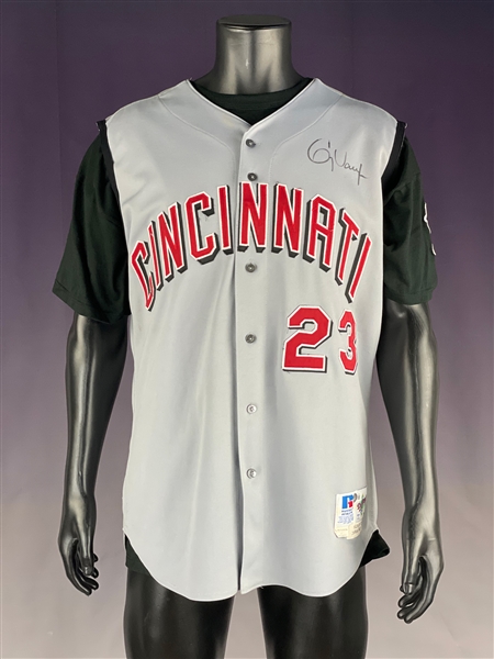 1999 Greg Vaughn Signed Cincinnati Reds Game Used Jersey w/LOA from Team (BAS)