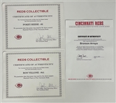1999 Cincinnati Reds Signed Game Used Jerseys w/LOAs from Team - Pokey Reese, Ron Villone and Bronson Arroyo (BAS)