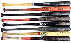 Cincinnati Reds Game Used Bat Collection of 8 Incl. Edwin Encarnacion, Aaron Boone and Others with Several Signed (BAS)