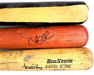 Cincinnati Reds Game Used Bat Collection of 8 Incl. Edwin Encarnacion, Aaron Boone and Others with Several Signed (BAS)