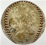 1928 New York Yankees  World Series Champion Team Signed Baseball with Babe Ruth on the Sweetspot (BAS)