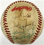 1978 New York Yankees World Series Champions and Legends Signed Baseball Incl. Joe DiMaggio, Roger Maris and Others (BAS)
