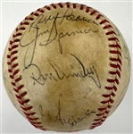 1978 New York Yankees World Series Champions and Legends Signed Baseball Incl. Joe DiMaggio, Roger Maris and Others (BAS)