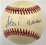 Hank Aaron Single Signed Baseball (ONL White) (BAS)