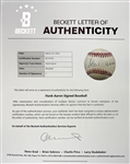 Hank Aaron Single Signed Baseball (ONL White) (BAS)